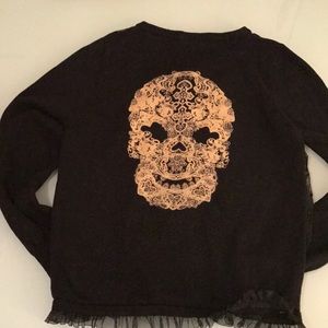 Hot Topic Black Lace and sugar skull cardigan
